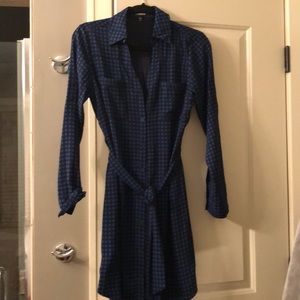 Blue patterned shirtdress from Express - size SM